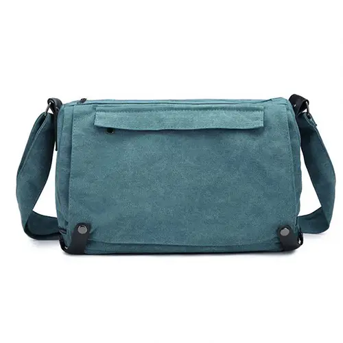  Durable Canvas Messenger Bag with Adjustable Strap and Vintage Design